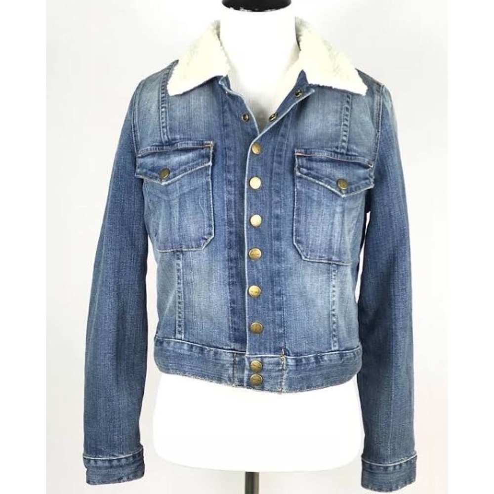 Current Elliot denim jacket Sherpa lined XS small